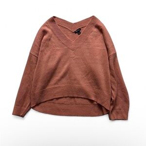 Rust Colored Women's V-neck Sweater